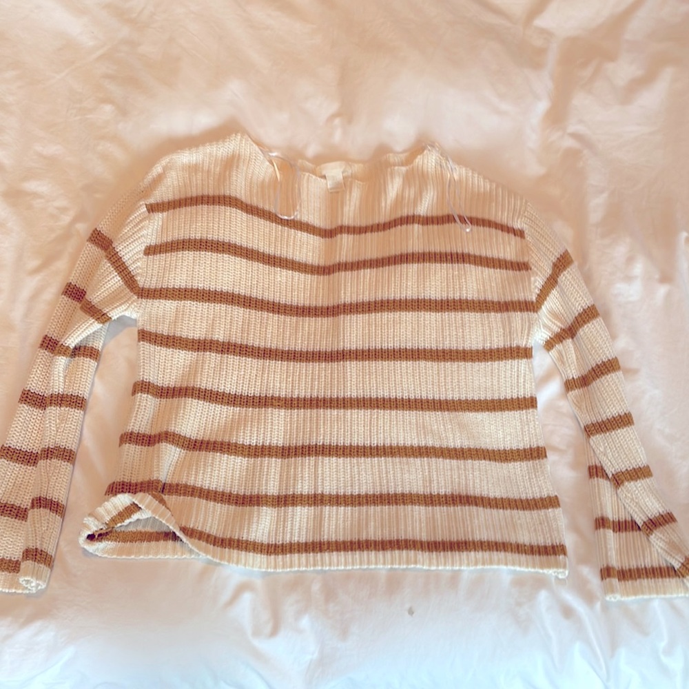 H&M sweater yellow stripe